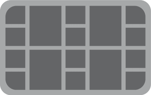 HS060SD03 Plateau en mousse de 60 mm Half-Size pour 16 figurines Super Dungeon Explore