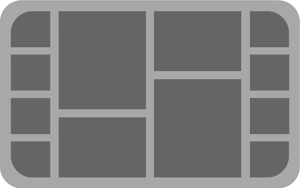 HS075MD06 75 mm half-size foam tray with 12 compartments for Massive Darkness