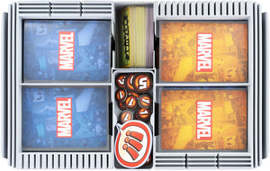 Feldherr Half-Size Case 50 + Organizer Insert Trays + Dashboard for Marvel Champions: The Card Game - cards + accessories