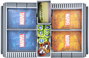 Feldherr Half-Size Case 50 + Organizer Insert Trays + Dashboard for Marvel Champions: The Card Game - cards + accessories