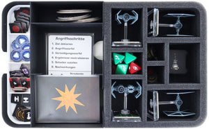 Feldherr Half-Size Case 50 with foam tray and Organizer Insert trays for Star Wars: X-Wing - miniatures + accessories