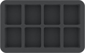 HSCX035BO Plateau en mousse pour figurines de 35 mm demi-taille avec base - 8 grandes découpes