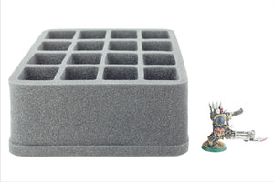 HSCY070BO Plateau en mousse de 70 mm pour figurines avec 16 emplacements