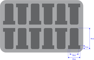 HSDT050BO Plateau en mousse de 50 mm pour figurines demi-grandeur avec 12 fentes