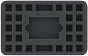 HS030MD09 30 mm half-size foam tray 24 square cut-outs plus card-slot for Massive Darkness