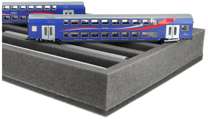 IU050A002 Feldherr foam insert for model railway - TT scale - 6 compartments - for upright storage