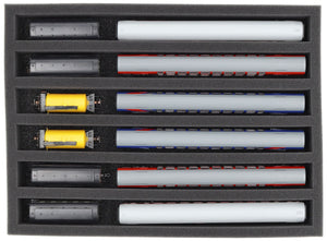 IU050A002 Feldherr foam insert for model railway - TT scale - 6 compartments - for upright storage