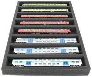 JV050A005 Feldherr foam insert for model railway - H0 scale - 8 compartments - for horizontal storage