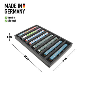 JV050A006 Feldherr foam insert for model railway - 00 scale - 8 compartments - for horizontal storage