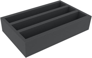 DS115A001 Foam inlay 0 Gauge - vertical - 3 slots for model railway locomotives, wagons and vehicles