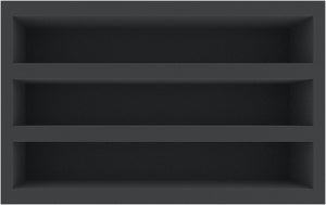 DS115A001 Foam inlay 0 Gauge - vertical - 3 slots for model railway locomotives, wagons and vehicles