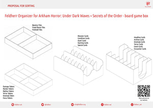 Feldherr Organizer Insert for Arkham Horror: Under Dark Waves + Secrets of the Order - board game box