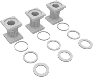 3 pcs. value pack Feldherr figure pillar with adapter rings for miniatures on 32 / 40 / 50 mm base + Ubisoft Heroes figures