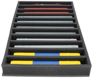 EU065A002 Feldherr foam insert for model railway - H0 scale - 11 compartments - for upright storage