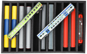 EU065A002 Feldherr foam insert for model railway - H0 scale - 11 compartments - for upright storage