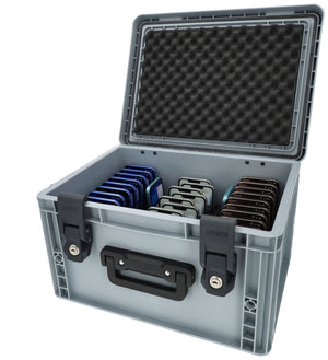 Feldherr premium cell phone oasis for schools Space for 34 smartphones, dustproof and splash-proof, with lock and handle