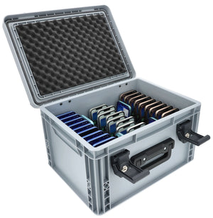 Feldherr premium cell phone oasis for schools Space for 34 smartphones, dustproof and splash-proof, with lock and handle