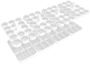 Feldherr paint racks + token trays for 4L Really Useful Boxes - 56 Citadel Paint Pots (12 ml) + game material