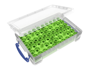 Feldherr paint racks + token trays for 4L Really Useful Boxes - 56 Citadel Paint Pots (12 ml) + game material