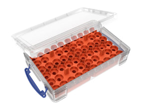 Feldherr paint racks + token trays for 4L Really Useful Boxes - 56 Citadel Paint Pots (12 ml) + game material