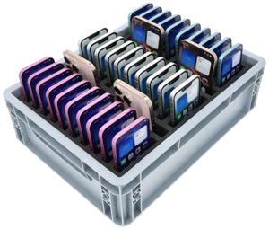 Boîte de rangement pour smartphones pour les écoles ? Organisation et sécurité pour jusqu'à 34 appareils volumineux