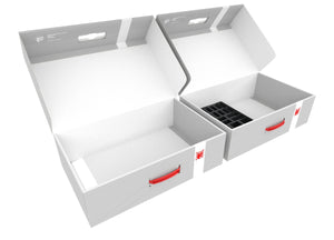 Transporter with 2 XL storage boxes for Zombicide Black Plague Kickstarter Knight Pledge
