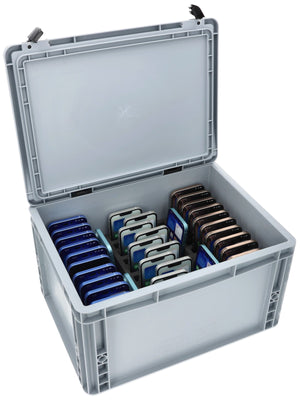 Feldherr Euro Box with lid and foam for 34 smartphones